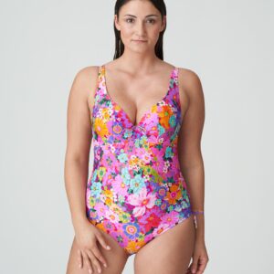 NAJAC Floral Explosion plunge swimsuit