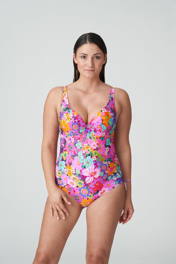 NAJAC Floral Explosion plunge swimsuit