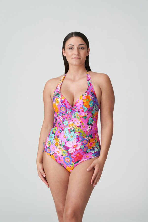 NAJAC Floral Explosion plunge swimsuit